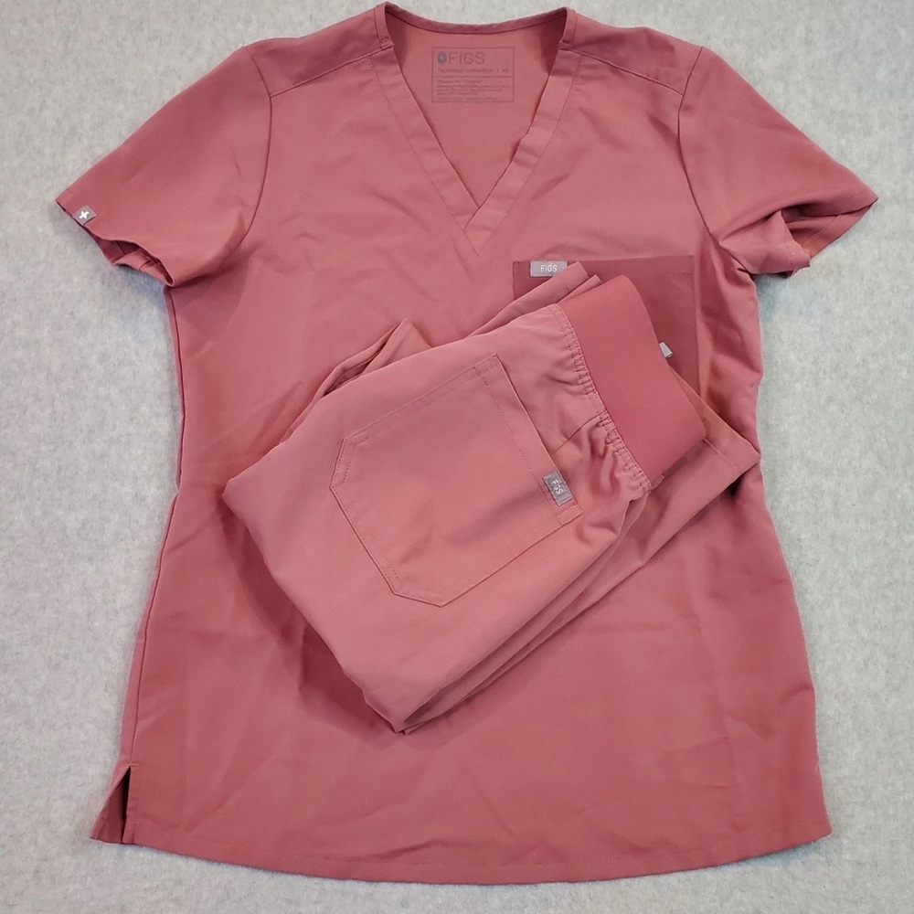 Figs Mauve Livingston high waist and Catarina top size XS